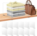 12 Pack Acrylic Shelf Dividers for Closet Organization, Purse Organizers for