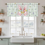Easter Kitchen Tier Curtains 24 Inch Long 2 Panel Set, Rod Pocket Cafe Small - Image 3
