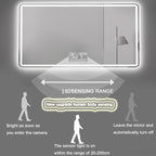 Smart Lighted Bathroom Mirror for Wall，Illuminated LED Bathroom Mirror，Lighted - Image 4