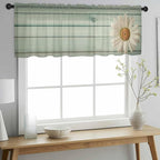 Daisy Flower Sheer Valances for Windows 42"x12", Light Filtering Kitchen - Image 2