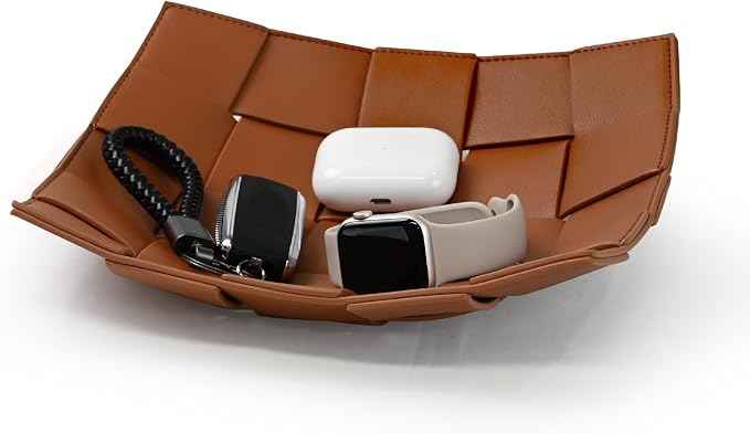 Valet Tray PU Leather Key Holder Bowl