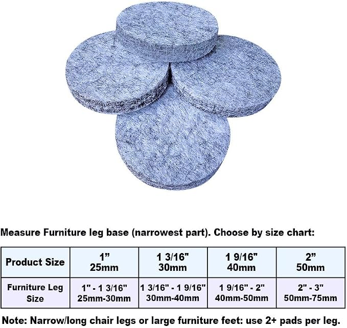 No Lost Pads! Felt Chair Leg Glides - Image 6