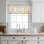 Easter Sheer Valances for Windows 42"x18", Light Filtering Kitchen Curtains - Image 3