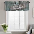 Gone Fishing Valances for Windows, Bronze Wood Grain Kitchen Valance Light - Image 2