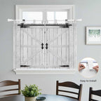 Farmhouse Wood Grain Bedroom Curtains 63 Inch Length, Window Curtains Tab Top - Image 4