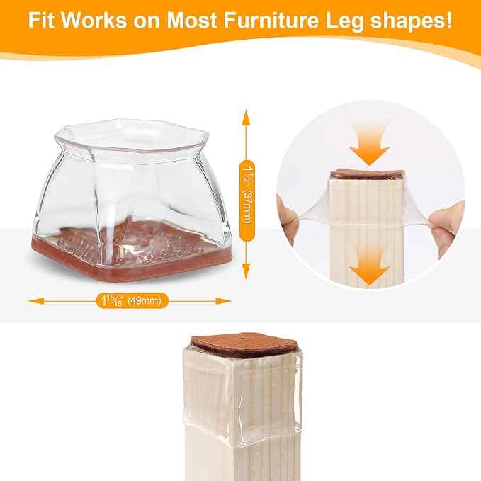 CHUNZEXI 36 Pack Square Chair Leg Floor Protectors