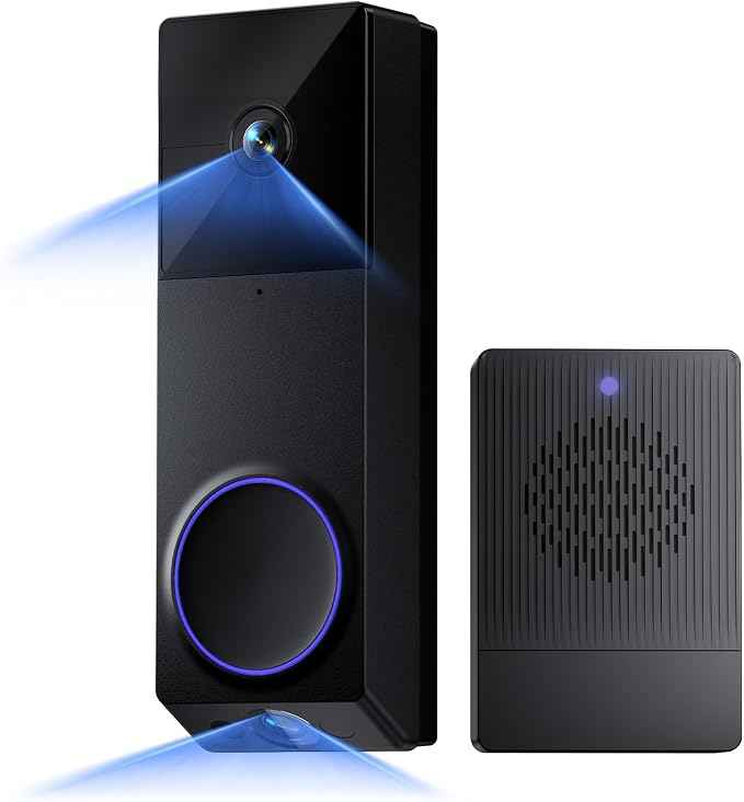 WYZE Wireless Duo Cam Video Doorbell, Battery Powered, 2K Full HD Video