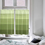 Gradient Green Wooden Board Window Valance Curtains, Retro Country Wood Grain - Image 8
