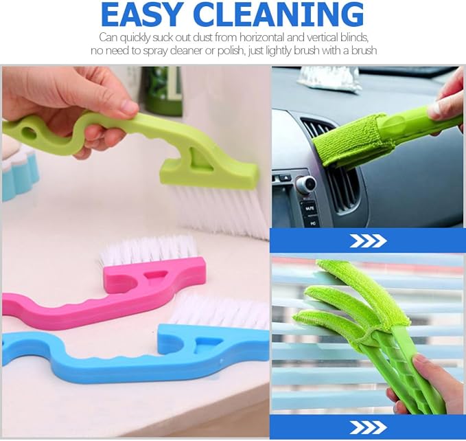 VILLCASE 8pcs Window Groove Cleaning Brush Set Stiff Bristles - Image 7