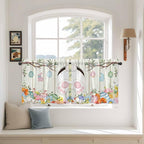 Easter Kitchen Tier Curtains 36 Inch Long 2 Panel Set, Rod Pocket Half Window by Unknown