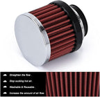 PTNHZ Universal Red Neck 1.5" 38mm Car High Flow Cold Air Intake Air Filter - Image 4