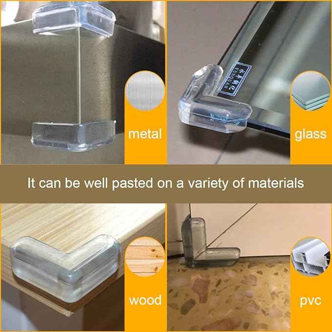 Clear Corner Guards, Table Corner Protectors, High Resistant Adhesive Gel