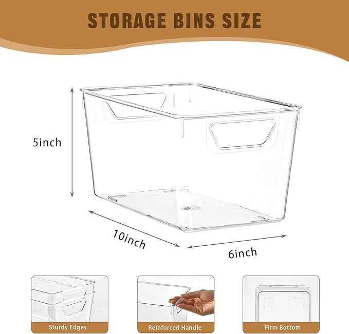 12 Pack Middle Organizers and Storage, Pantry Organization and Storage Bins