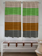 Farm Gray Green Brown Wood Grain Window Valance Curtains, Rustic Wooden Plank - Image 2