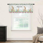 Easter Sheer Valances for Windows 42"x12", Light Filtering Kitchen Curtains - Image 9