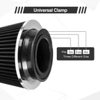 Universal Clamp On Air Intake Filter Fits 3"/3.5"/4" Three Sizes