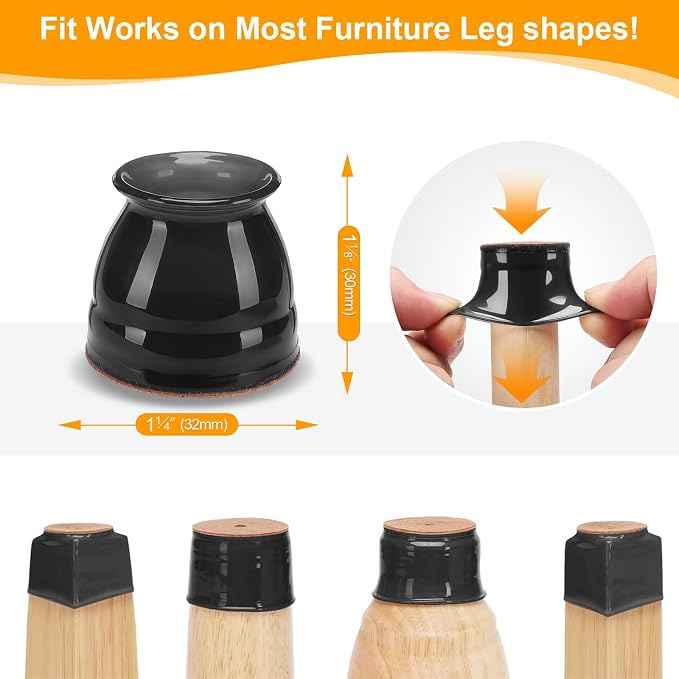 CHUNZEXI 24 Pack Chair Leg Floor Protectors