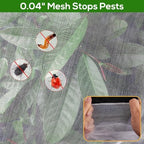 7.8 x 7.8 ft Large Fruit Tree Netting Cover with Zipper and Drawstring,Garden Insect Netting Plant Cover Transparent Bird Plant Barrier Flower Fruit Mesh Screen for Preventing Deer Squirrel Bugs - Field & Pure