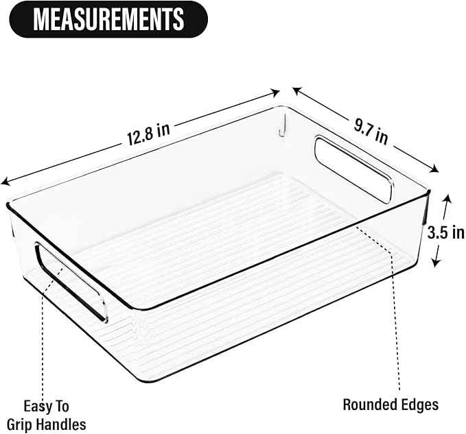Large Clear Plastic Storage Bins, Pantry Organizers and Storage Containers