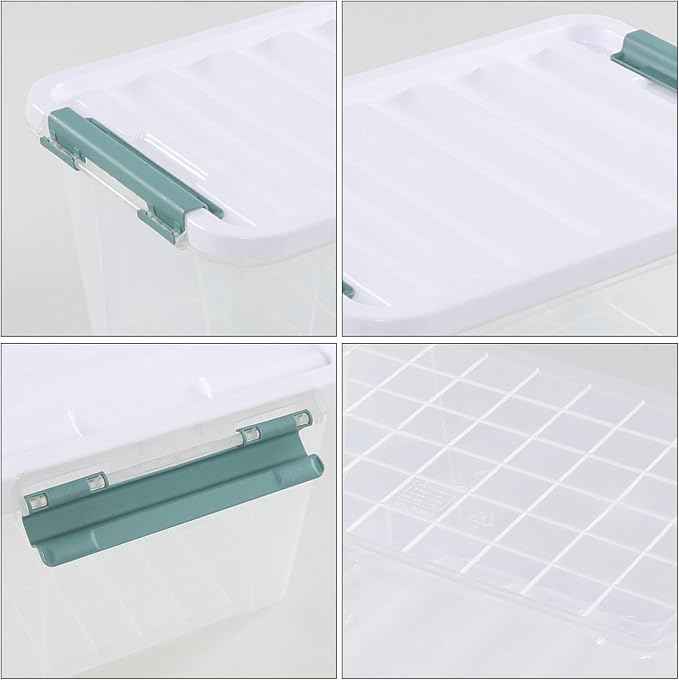 Zopnny 20 Quart Clear Latching Container Box, Plastic Storage Bin