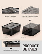 WYT 5-Quart Small Plastic Storage Container Bin