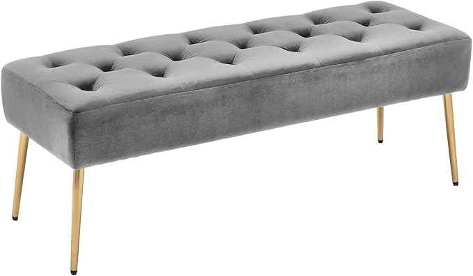 DUHOME Modern Velvet Ottoman Bench, Button-Tufted Upholstered Bedroom Benches