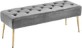 DUHOME Modern Velvet Ottoman Bench, Button-Tufted Upholstered Bedroom Benches