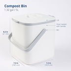 BLUE GINKGO Kitchen Compost Bin – Filter-Free, Odor-Tight Countertop Food Waste - Image 2