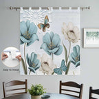 Blue Tulips Living Room Curtains 84 Inch Length, Window Curtains Tab Top - Image 4