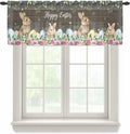 Easter Sheer Valances for Windows 42"x18", Light Filtering Kitchen Curtains by Unknown