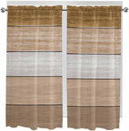 Retro Farm Wood Board Window Valance Curtains, 2 Panel - Image 9