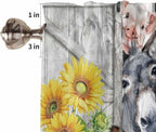 Farmhouse Half Window Curtains 24 Inches Long, Watercolor Sunflowers Animals - Image 6
