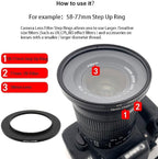 Metal Step Up Ring, 95mm to 105mm 95-105mm Step Rings 2 Pieces Step-Up Lens - Image 8