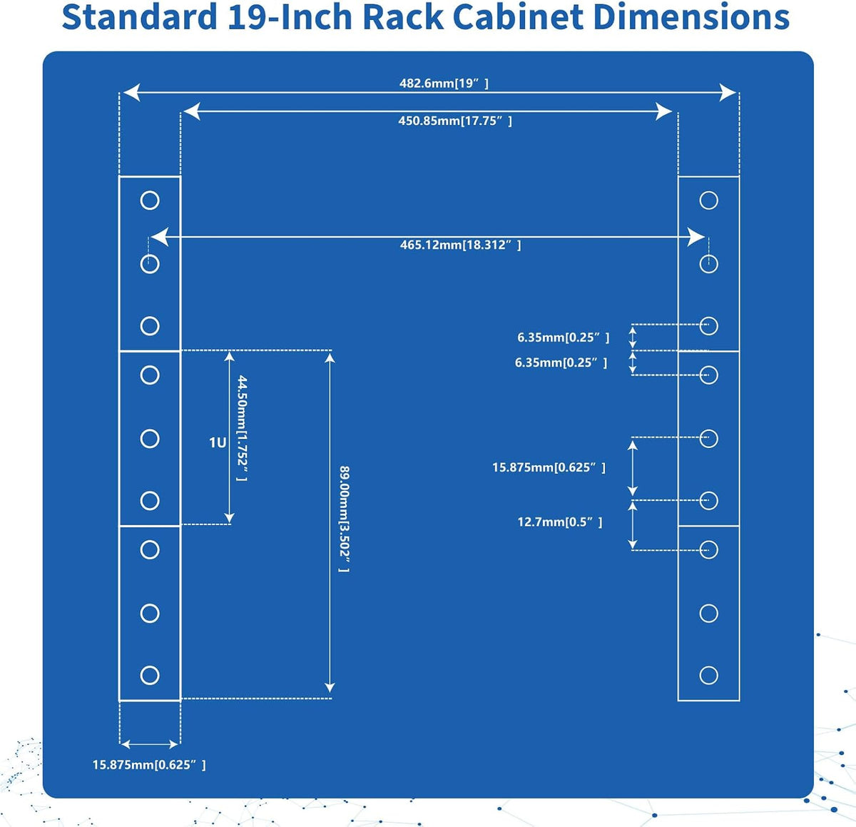 1U Horizontal PDU 19" Rack Mount Power Strip - Surge Protector