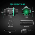 MARS HYDRO 6 Inch Inline Fan and Filter Kit, Duct Fan - Image 8