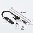 Single Handle Kitchen Faucet Stainless Steel Matte Black, Modern High Arc - Image 6