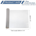 uxcell 200 Mesh 118" x 12" Woven Wire Mesh, 304 Stainless Steel Air Vent Filter - Image 2