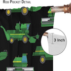 Kids Agriculture Machine Window Curtains, Farm Equipment Tractors Transport - Image 6