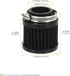 PTNHZ Universal Black Neck 1.5" 38mm Car High Flow Cold Air Intake Air Filter - Image 6