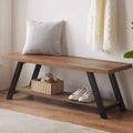 LVB Industrial Entryway Bench, Wood and Metal Storage Bench