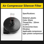Air Compressor Intake Filter and Silencer 20mm 1/2PT Replacement Part Reduces - Image 3