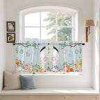 Easter Bunny Kitchen Tier Curtains 36 Inch Long 2 Panel Set, Rod Pocket Half by Unknown