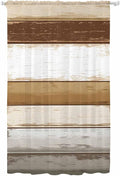 Sheer Curtains 108 Inches Long, Vintage Country Geometric Striped Privacy Voile by Unknown