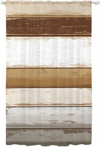 Sheer Curtains 96 Inches Long, Vintage Country Geometric Striped Privacy Voile by Unknown