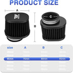 2PCS Motorcycle Air Filter Universal 45MM Replacement Engine Filter High - Image 2