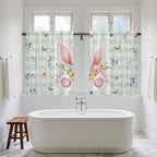Easter Kitchen Curtains 45 Inch Long 2 Panel Set, Rod Pocket Window Treatment - Image 5