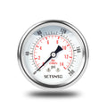 0-200 Psi Pressure Gauge, Liquid Filled, 1/4" NPT Back Mount