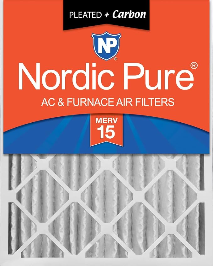 Nordic Pure 16x20x4 Pleated Air Filters MERV 15 Plus Carbon 1 Pack by NordicPure