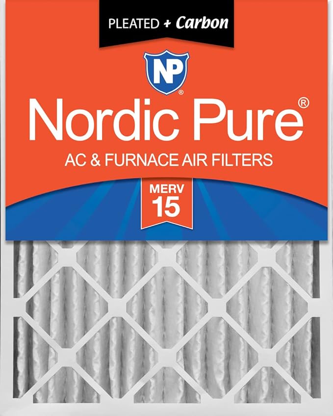 Nordic Pure 16x24x4 Pleated Air Filters MERV 15 Plus Carbon 1 Pack by NordicPure