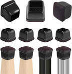 Ezprotekt 24 Pcs Black Square Chair Leg Floor Protectors
